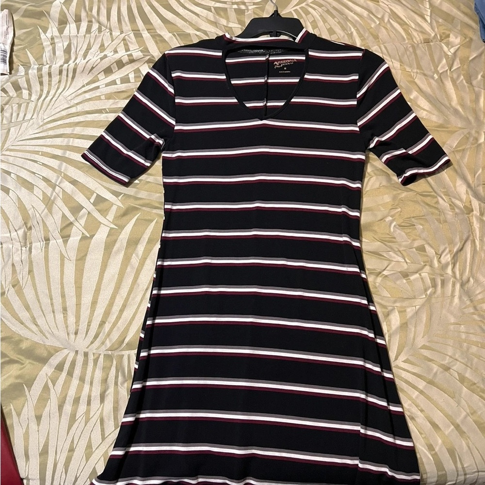 Striped V-Neck Dress